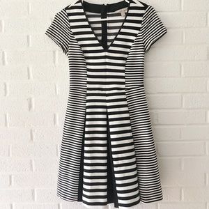 Banana Republic Ponte Striped Fit & Flare Dress 0P